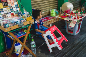 Little boy on the street