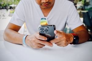 Man using smartphone