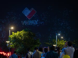 Quảng cáo VNPAY trong buổi tổng duyệt drone 30/4/2025