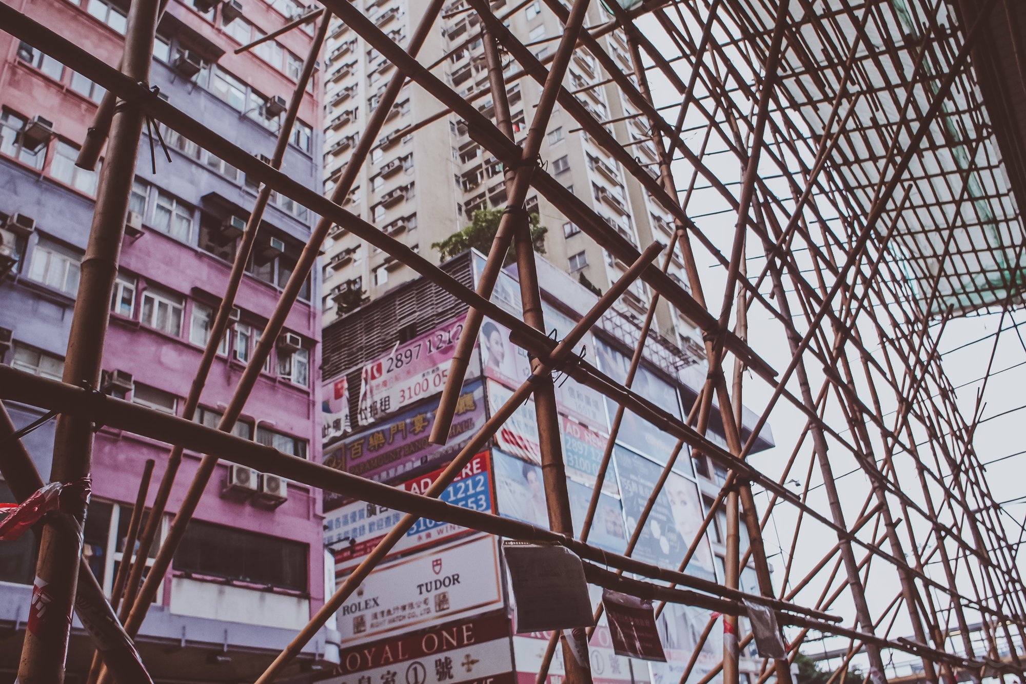 Một góc công trình xây dựng ở Hong Kong