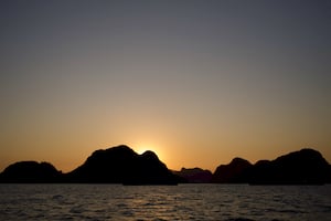 Sunset on Ha Long Bay