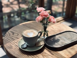 A heart-shaped Cappuchino