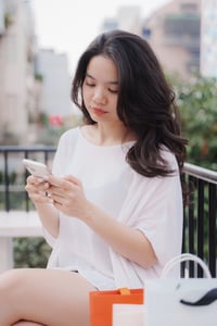 Woman using cellphone
