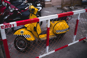 Yellow Vespa