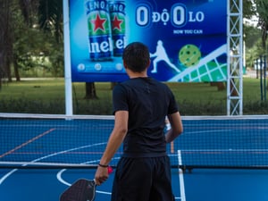 Man playing pickleball