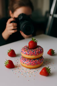 Donut product photoshoot