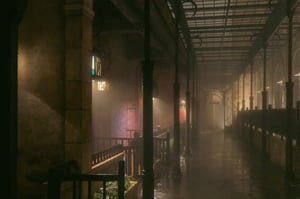 The foggy dark alley wallpaper