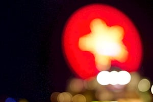 Bokeh of a star flywheel