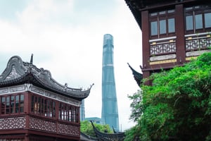 Shanghai Tower looking from Yuyuan Bazaar