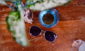 Sunglasses on table