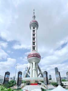 Oriental Pearl Tower in Shanghai Noon