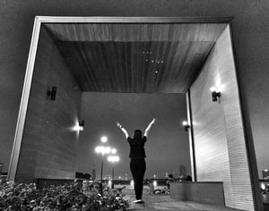 A girl showing victory sign