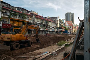 Một đoạn đường đang thi công