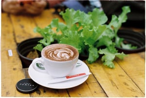 Cappuccino cup on table