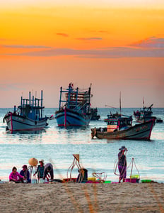 Thuyền đánh cá cập bến