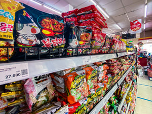 Koreno Noodle on a shelf