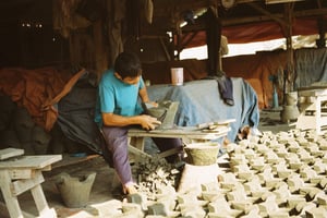 Tạo hình cho bếp lò gốm