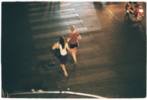 Hasty footsteps