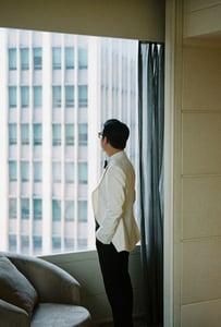 The groom is thinking