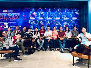 A company team going for a movie