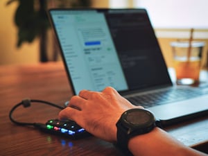 A programmer is coding