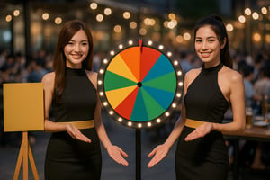 PG Girls in a Beer Garden with Lucky Wheel Brand Activation