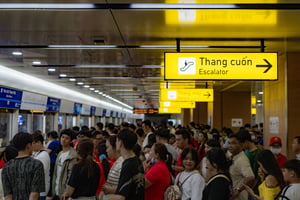 Crowded Metro Saigon Station