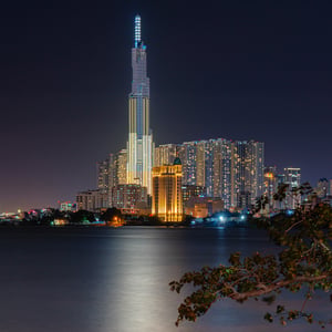 The Landmark 81 at night