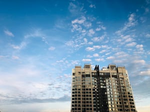 A building in the morning