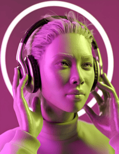 Stylish metro man futuristic look with headphone