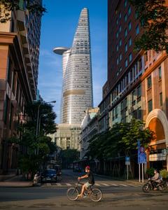 Góc nhìn Bitexco Tower giữa các tòa nhà của Quận 1