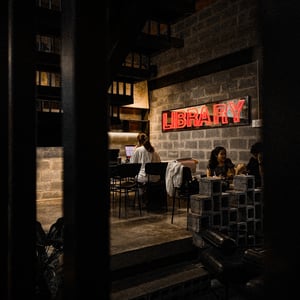 People working in a coffee shop