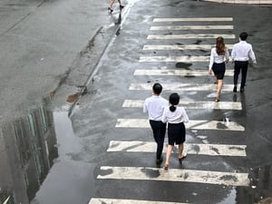 People crossing the street