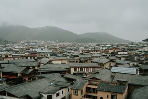 Thành cổ Ánh Trăng vào một ngày mưa buồn